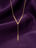 18K Gold Plated V-Bar Lariat Necklace