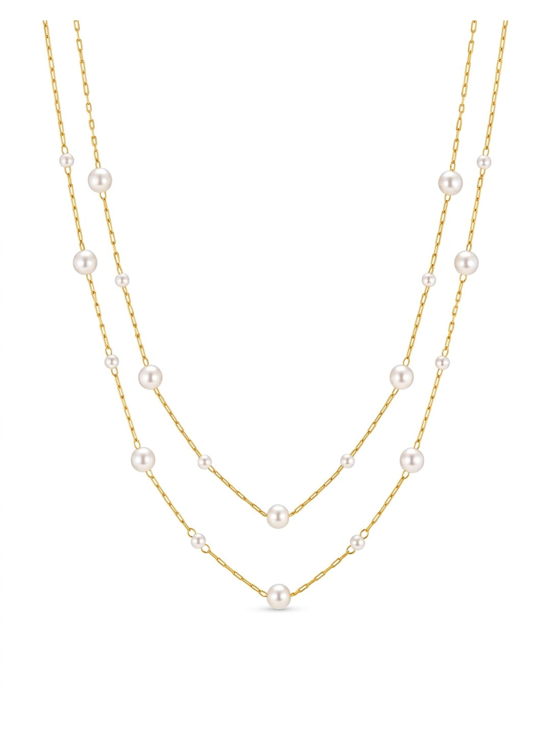 18K Gold Plated Pearl Lariat Necklace