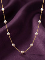 18K Gold Plated Pearl Station Necklace