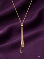 18K Gold Plated Double Triangle Tassel Lariat Necklace