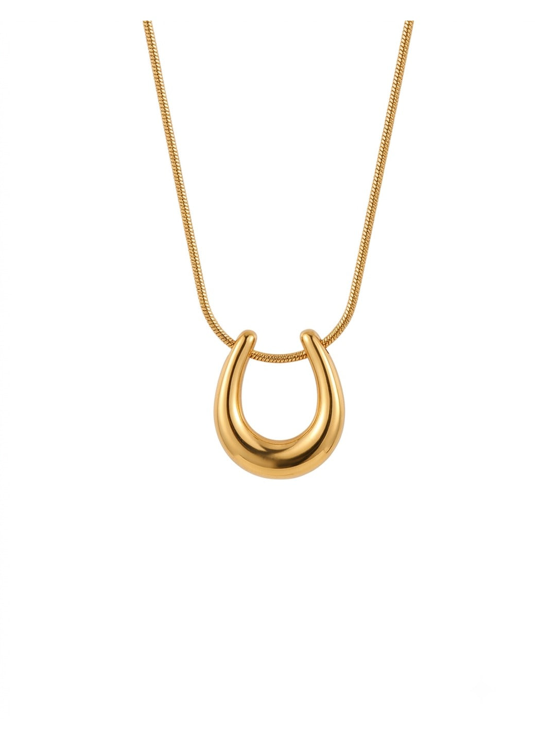 18K Gold Plated Horseshoe Pendant Necklace
