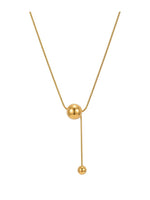 18K Gold Plated Ball Bolo Lariat Necklace