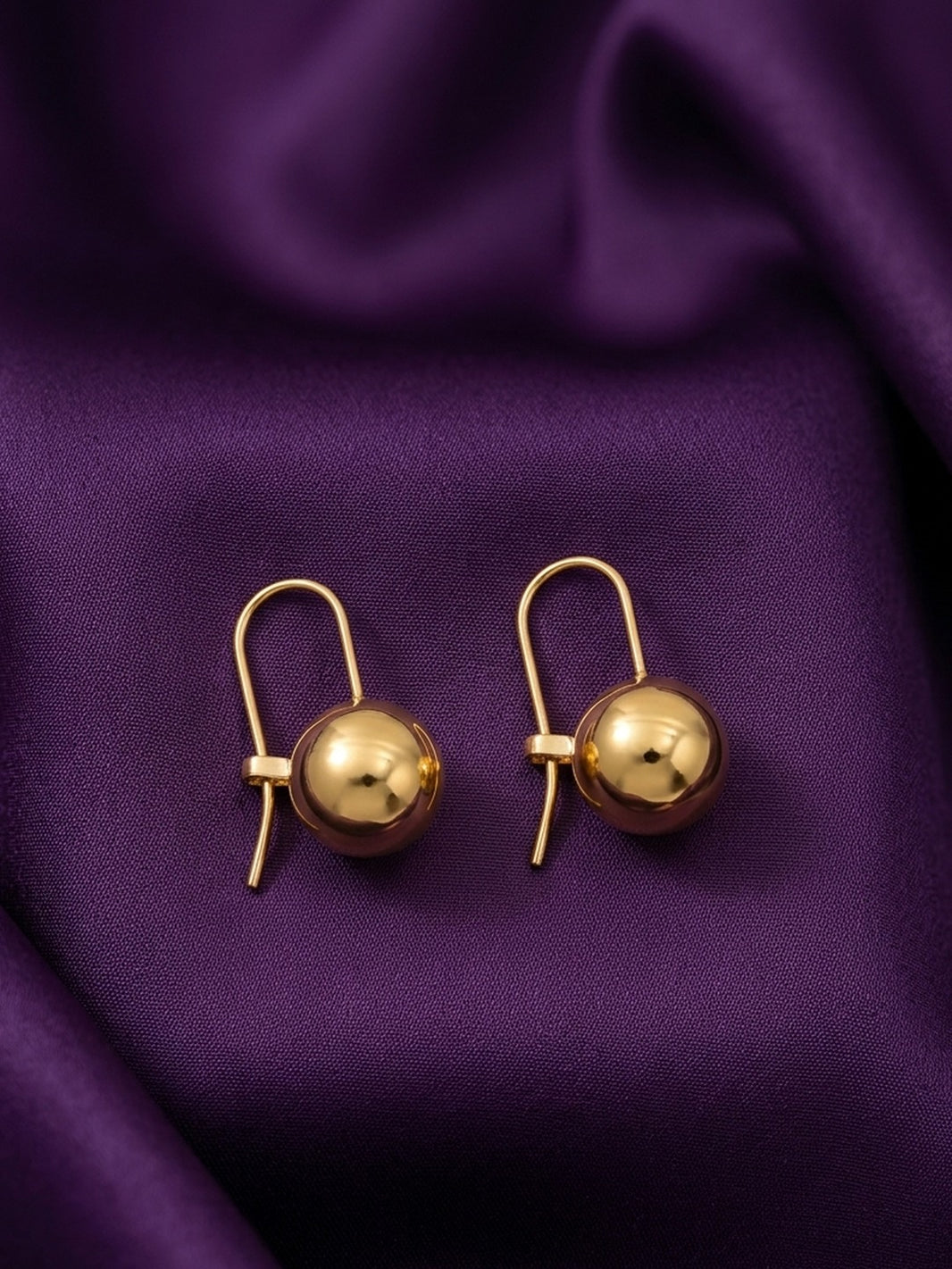 18K Gold Plated Ball Drop Hook Earrings