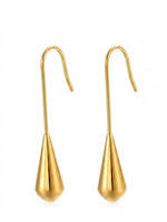 18K Gold Plated Matte Teardrop Hook Earrings