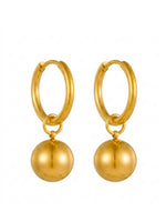 18K Gold Plated Ball Drop Huggie Earrings