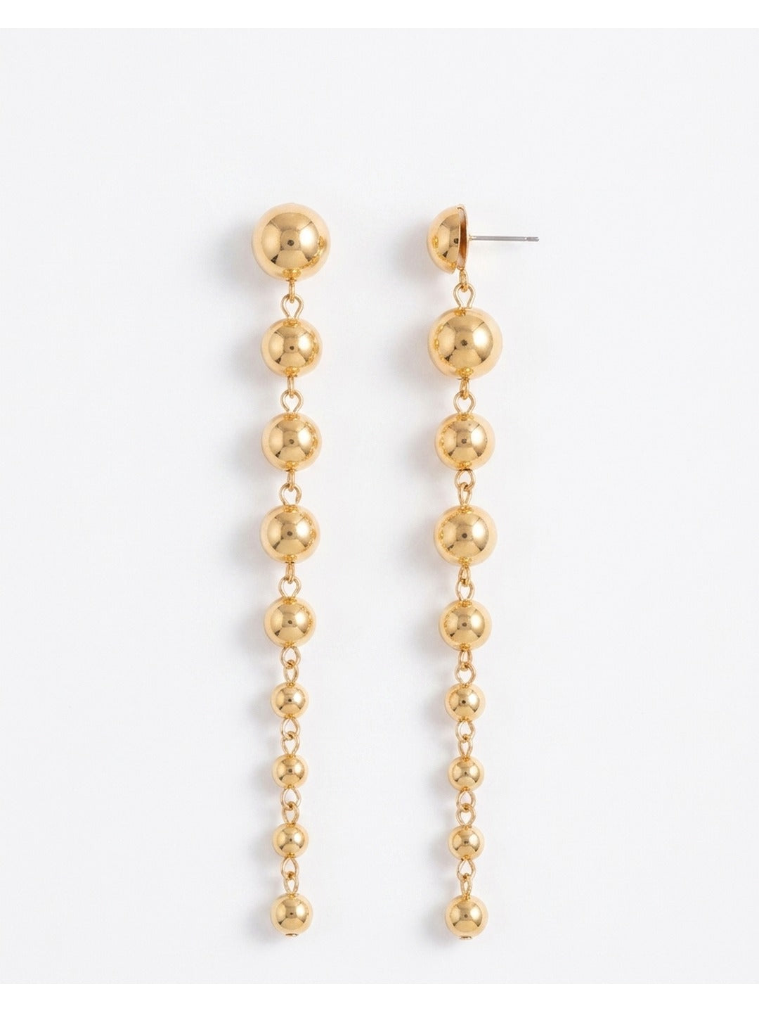 18K Gold Plated Graduated Ball Drop Earrings