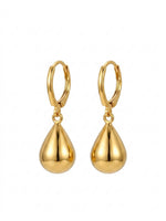 18K Gold Plated Bold Teardrop Leverback Drop Earrings