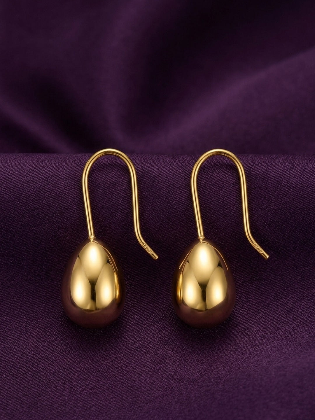 18K Gold Plated Teardrop Hook Earrings