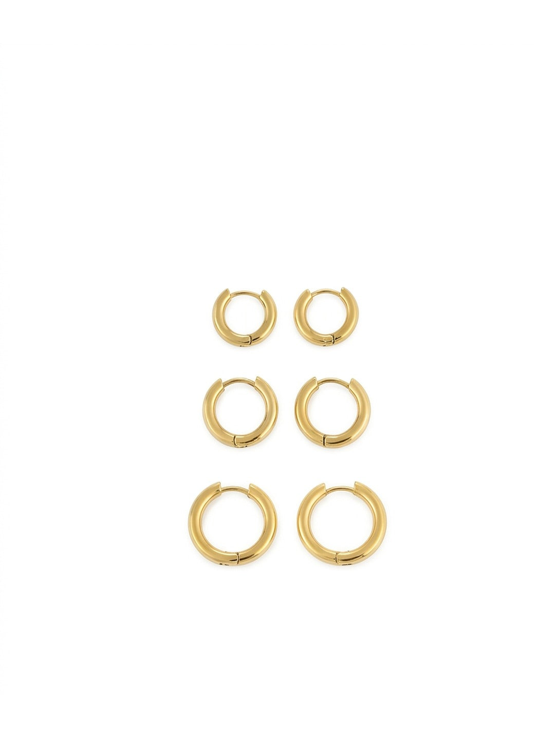 18K Gold Plated Layered Hoop Earrings Set