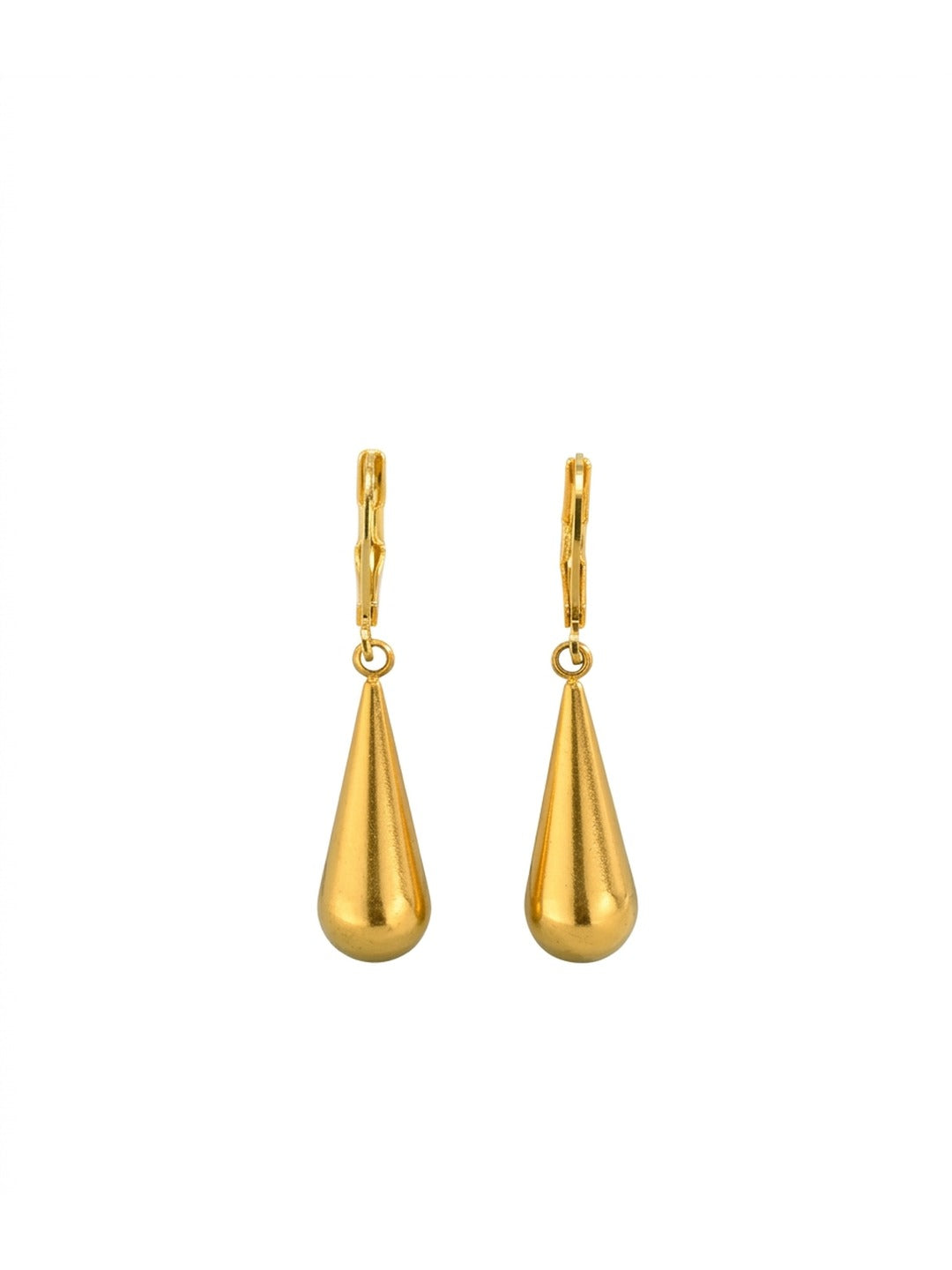 18K Gold Plated Teardrop Drop Leverback Earrings