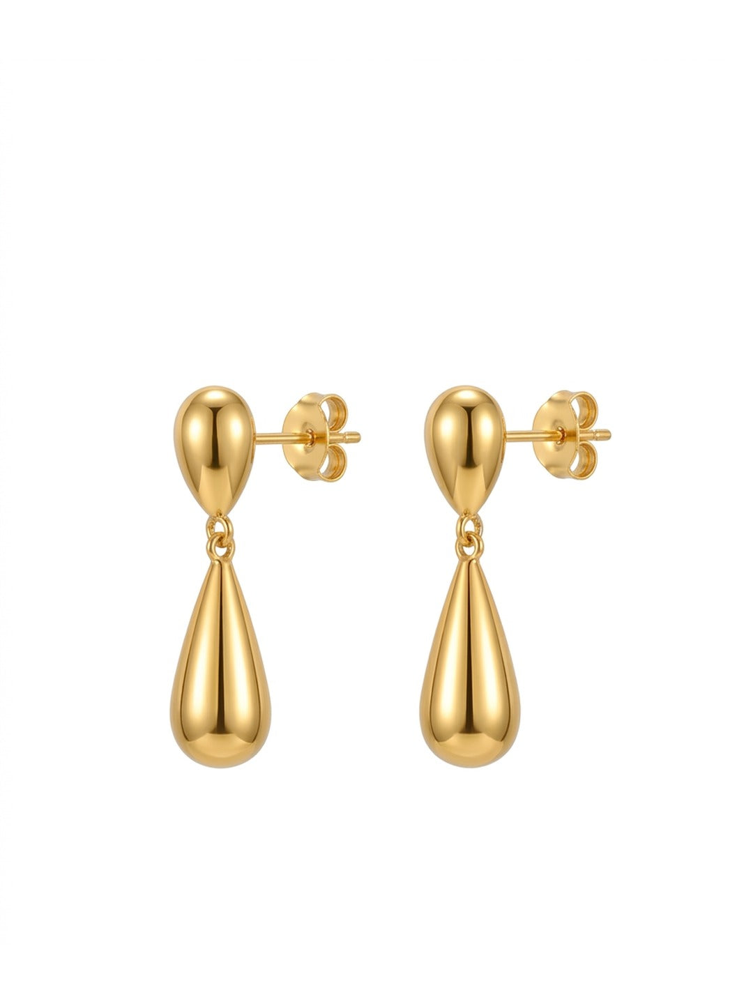 18K Gold Plated Teardrop Stud Earrings