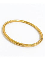 18K Gold Plated Plain Polished Oval Bangle