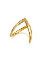 18K Gold Plated Wishbone Chevron Open Ring
