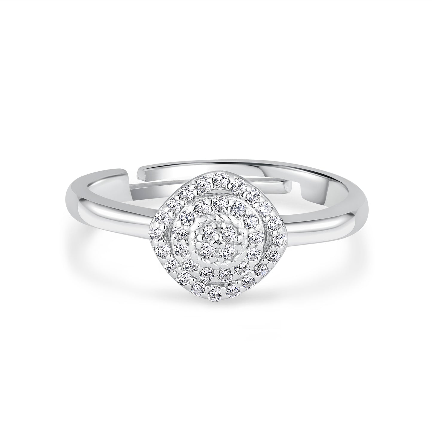 Circle of Eternity Silver Zircon Ring