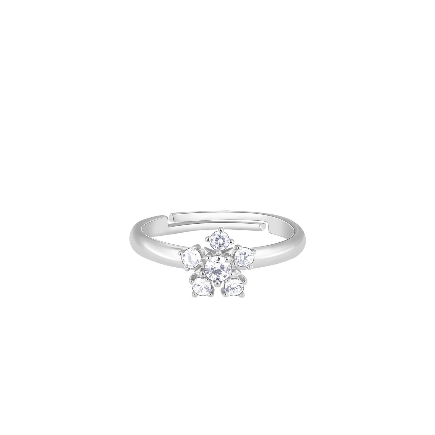 Floret Zircon Silver Ring