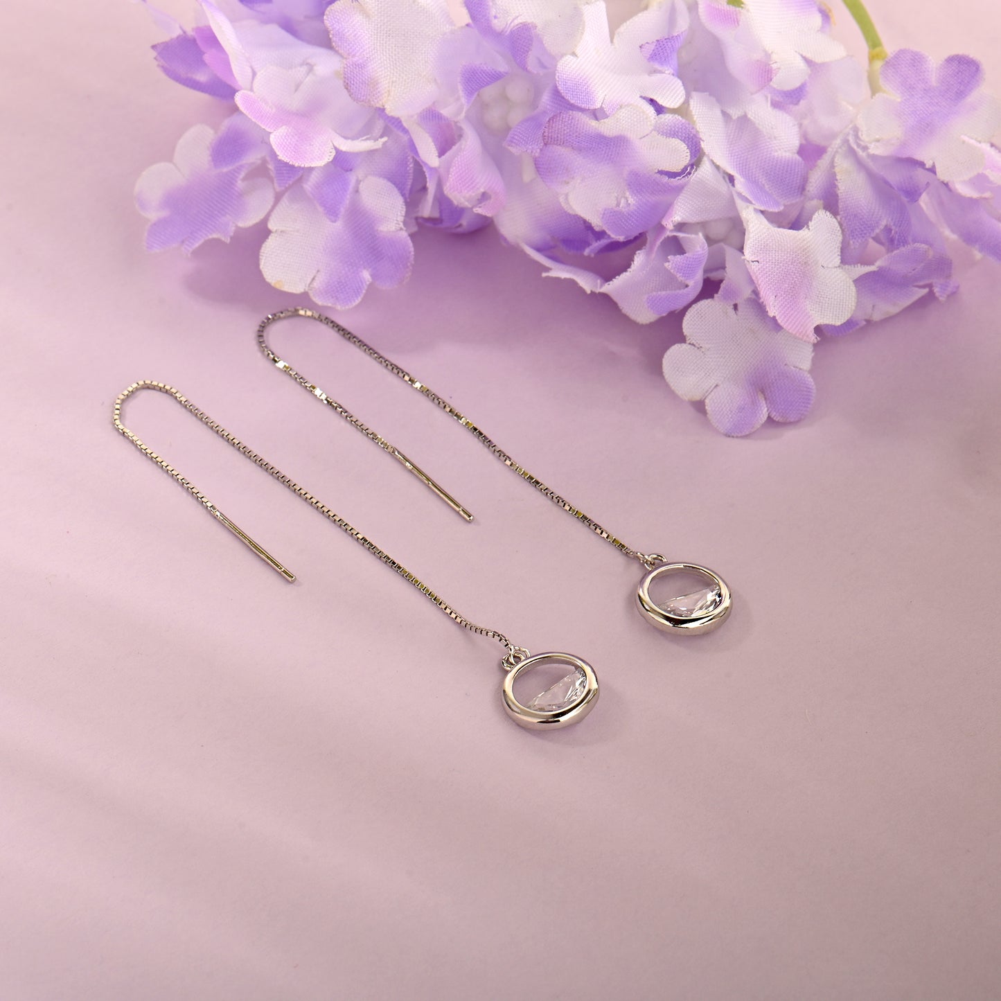 Sleek Statement Dangler Silver Earrings