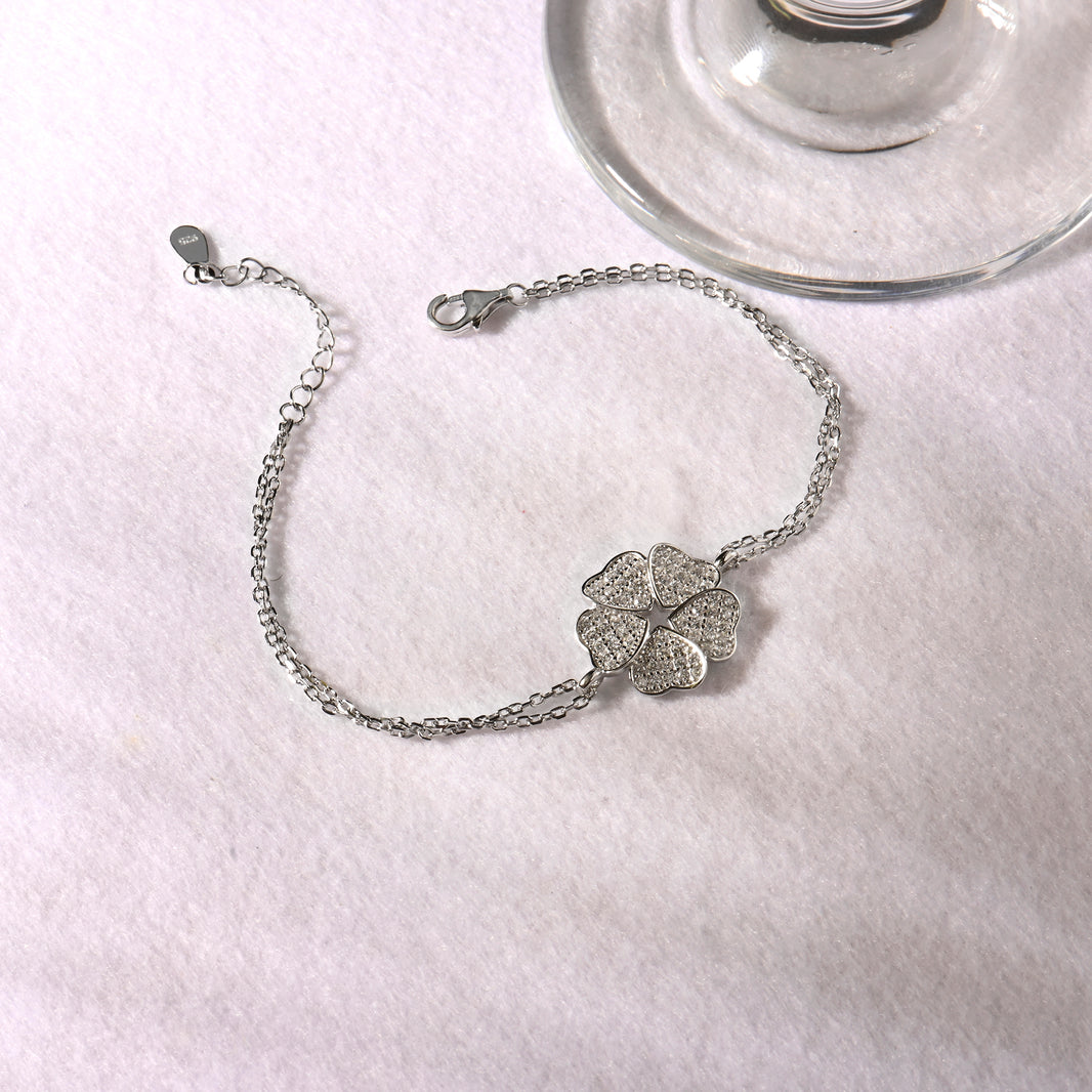 Garden of Hearts Silver Bracelet