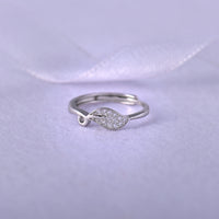 Leaf Poetry Zircon Silver Ring