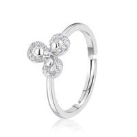 Glamourous Floral Silver Ring