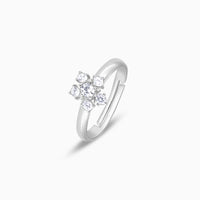 Floret Zircon Silver Ring