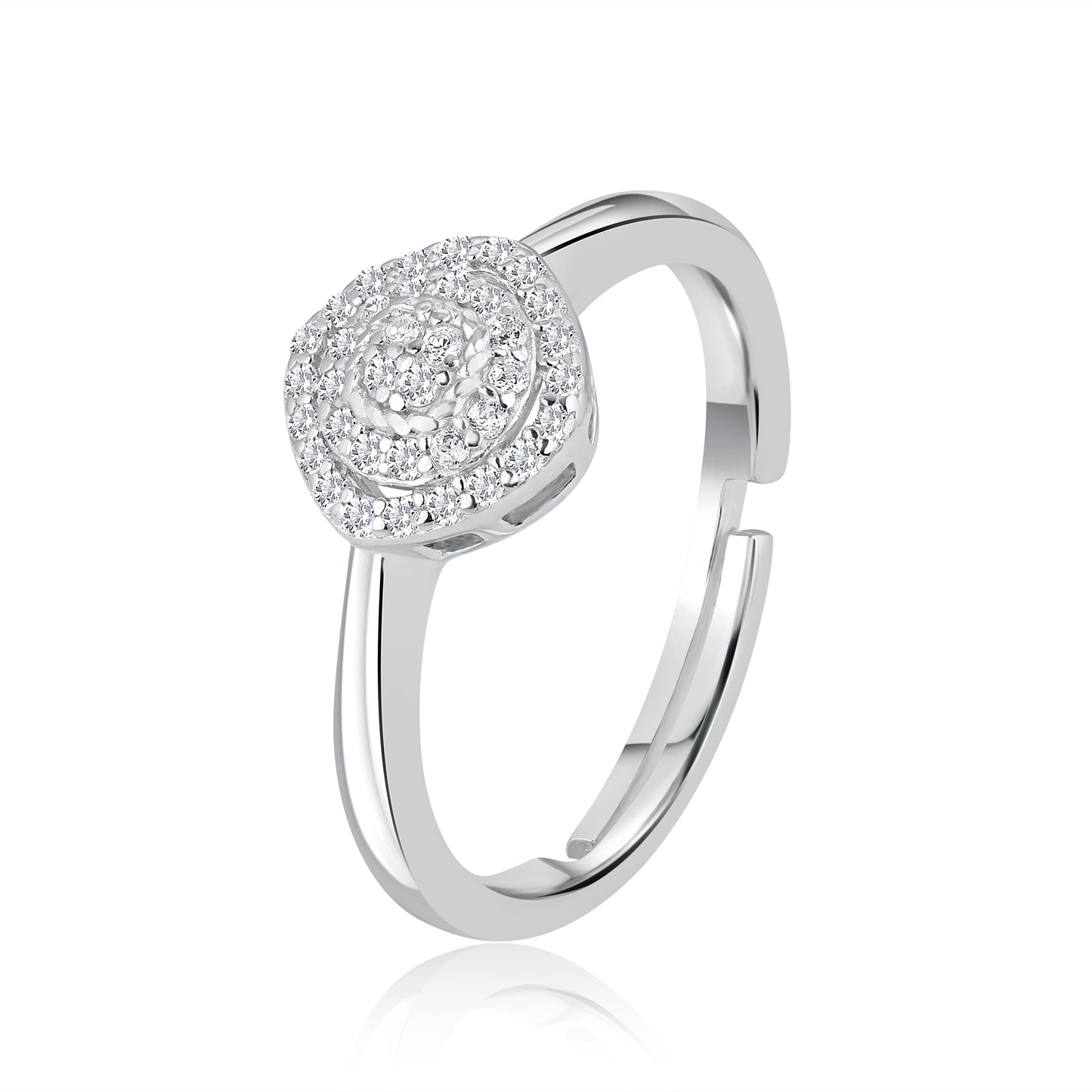 Circle of Eternity Silver Zircon Ring