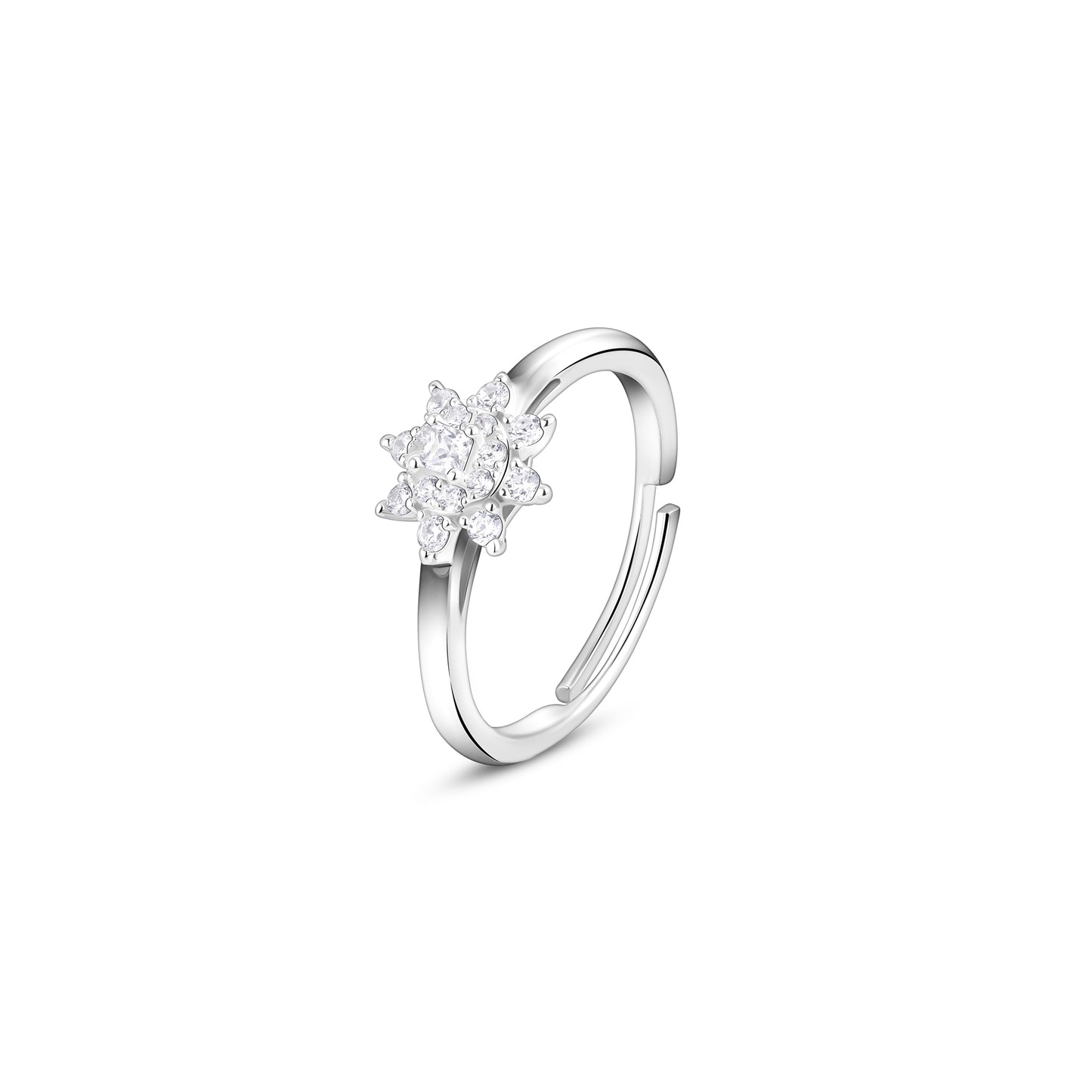 Sunflower Zircon Silver Ring