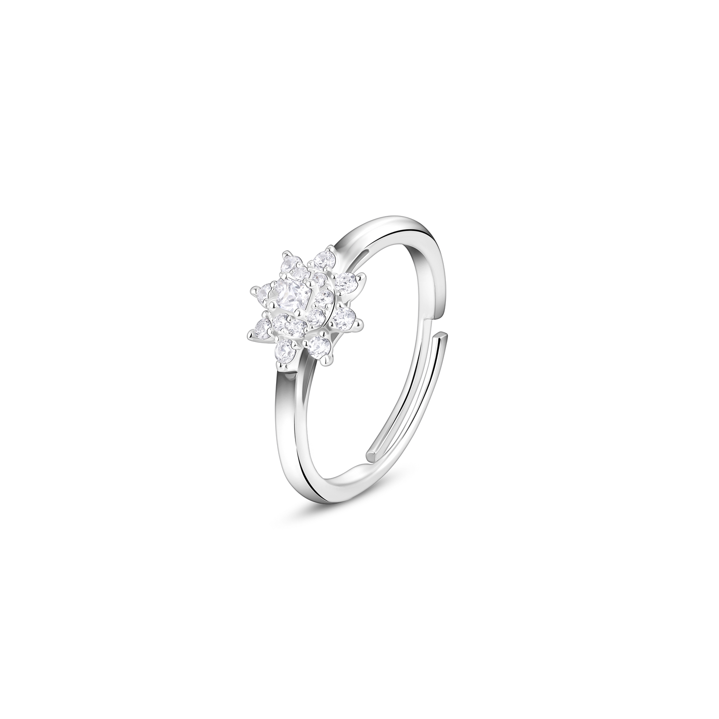 Sunflower Zircon Silver Ring