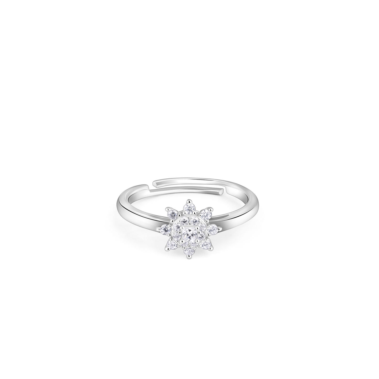 Sunflower Zircon Silver Ring