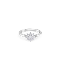 Sunflower Zircon Silver Ring