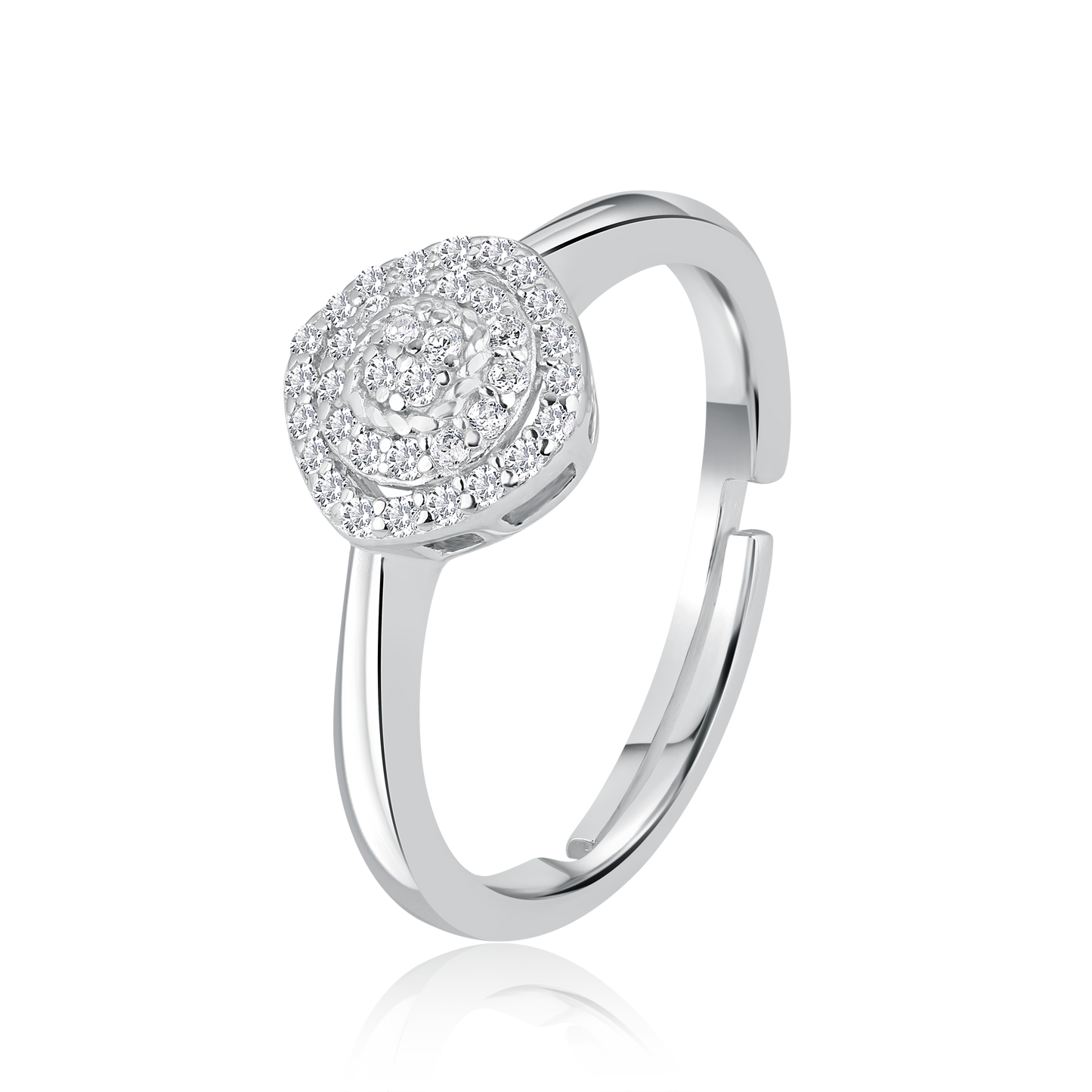 Circle of Eternity Silver Zircon Ring