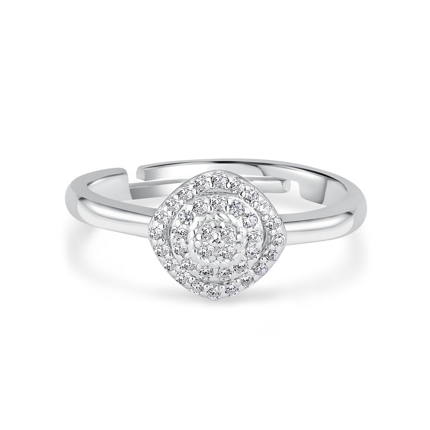 Circle of Eternity Silver Zircon Ring