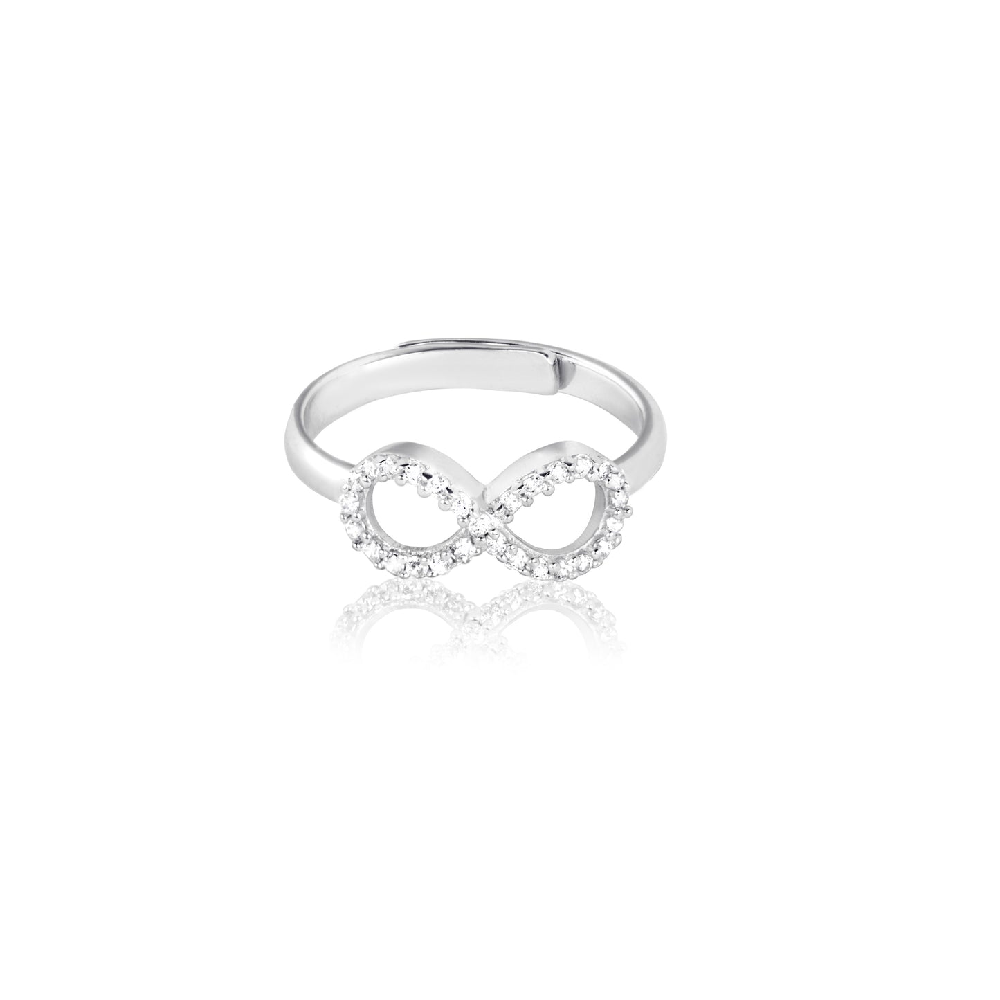 Silver Zircon Infinity Ring