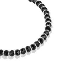 Black Beads Silver Kids Bracelet