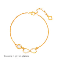 Yellow Gold Infinity Solitaire Bracelet