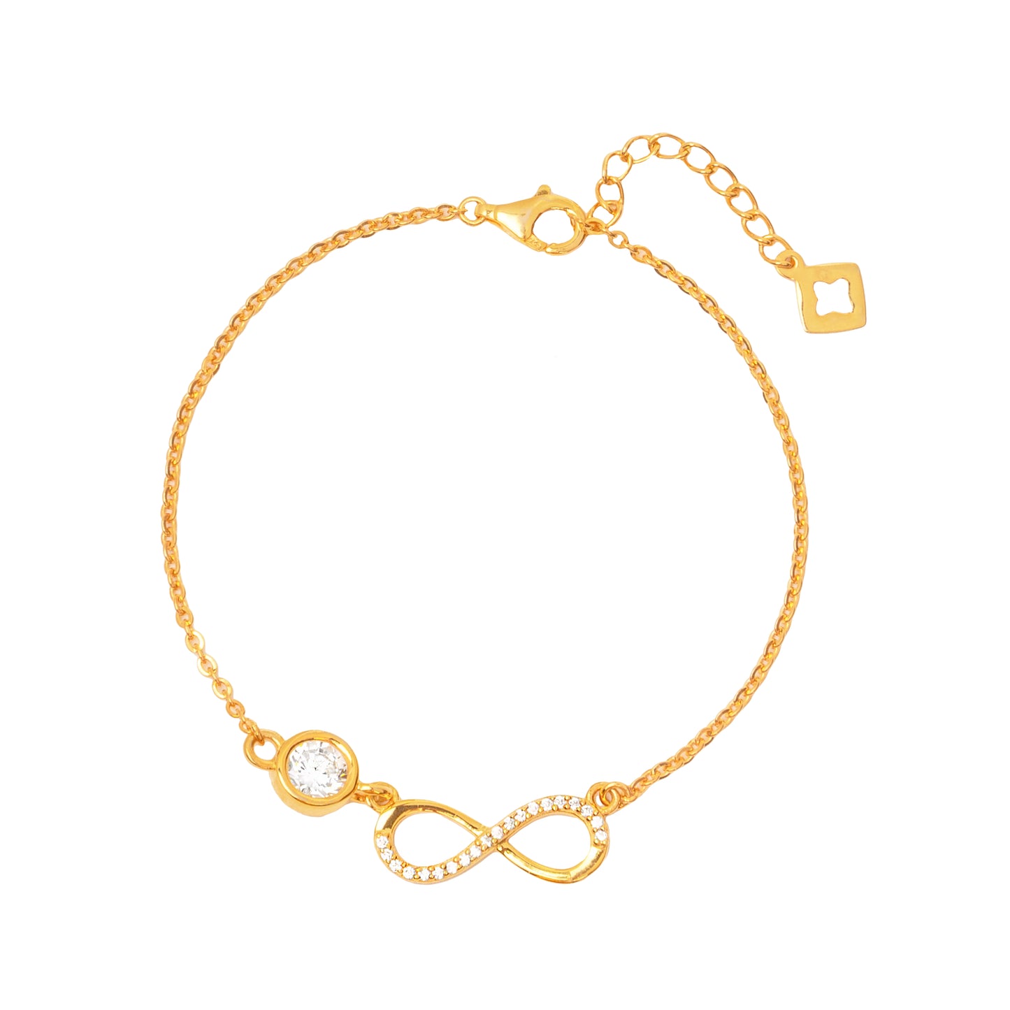 Yellow Gold Infinity Solitaire Bracelet