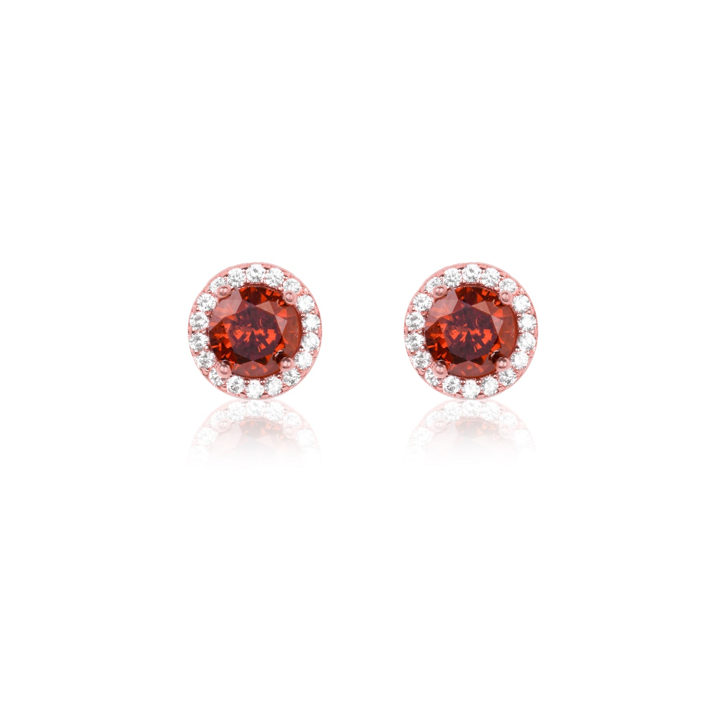 Rose Gold Dark Rose Orchid Zircon Studs