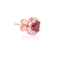 Rose Gold Dark Rose Orchid Zircon Studs