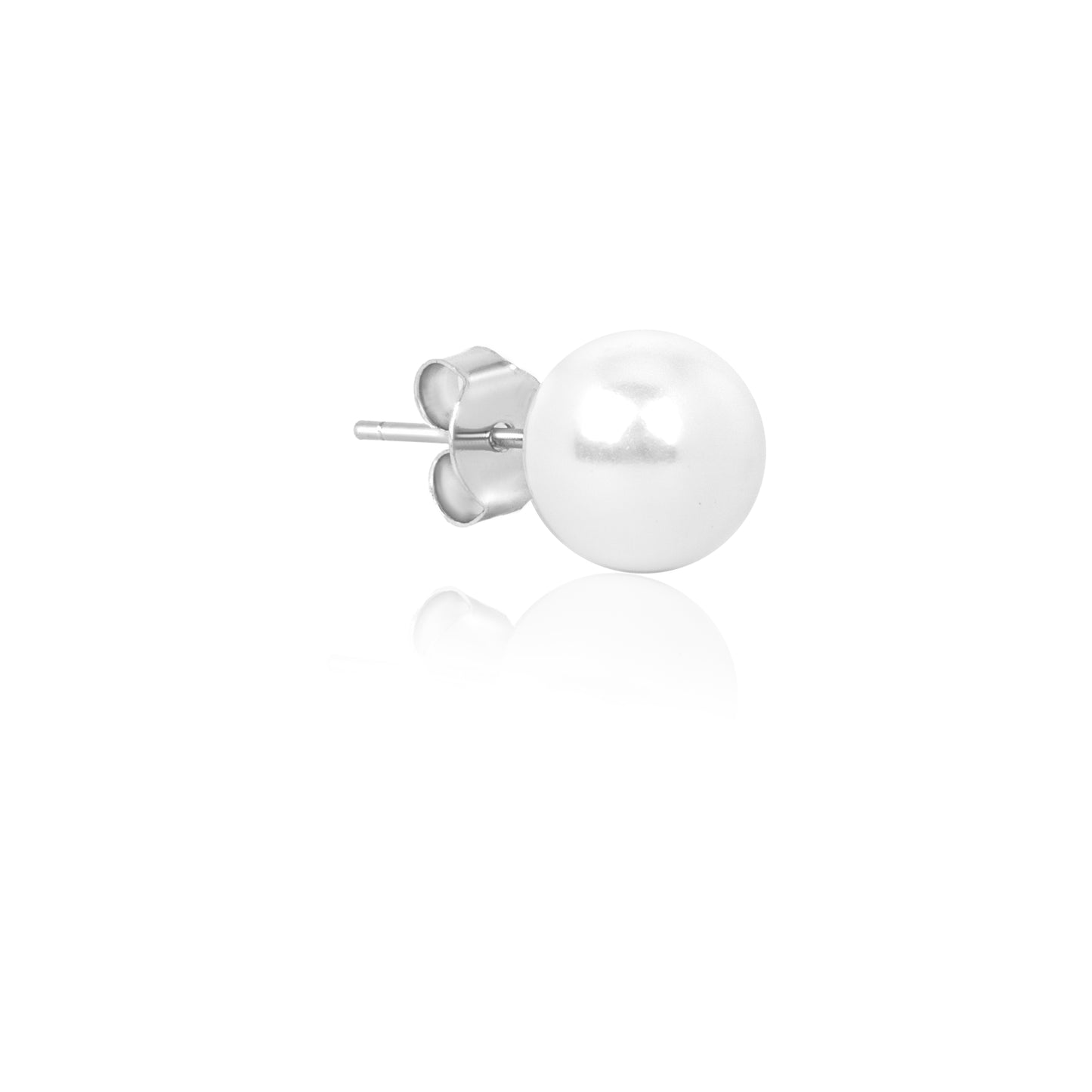 Silver White Pearl Studs