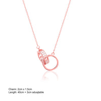 Rose Gold Interlocked Pendant with Link Chain