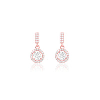 Solitiare Zircon Rose Gold Hanging Ornate Drop earrings