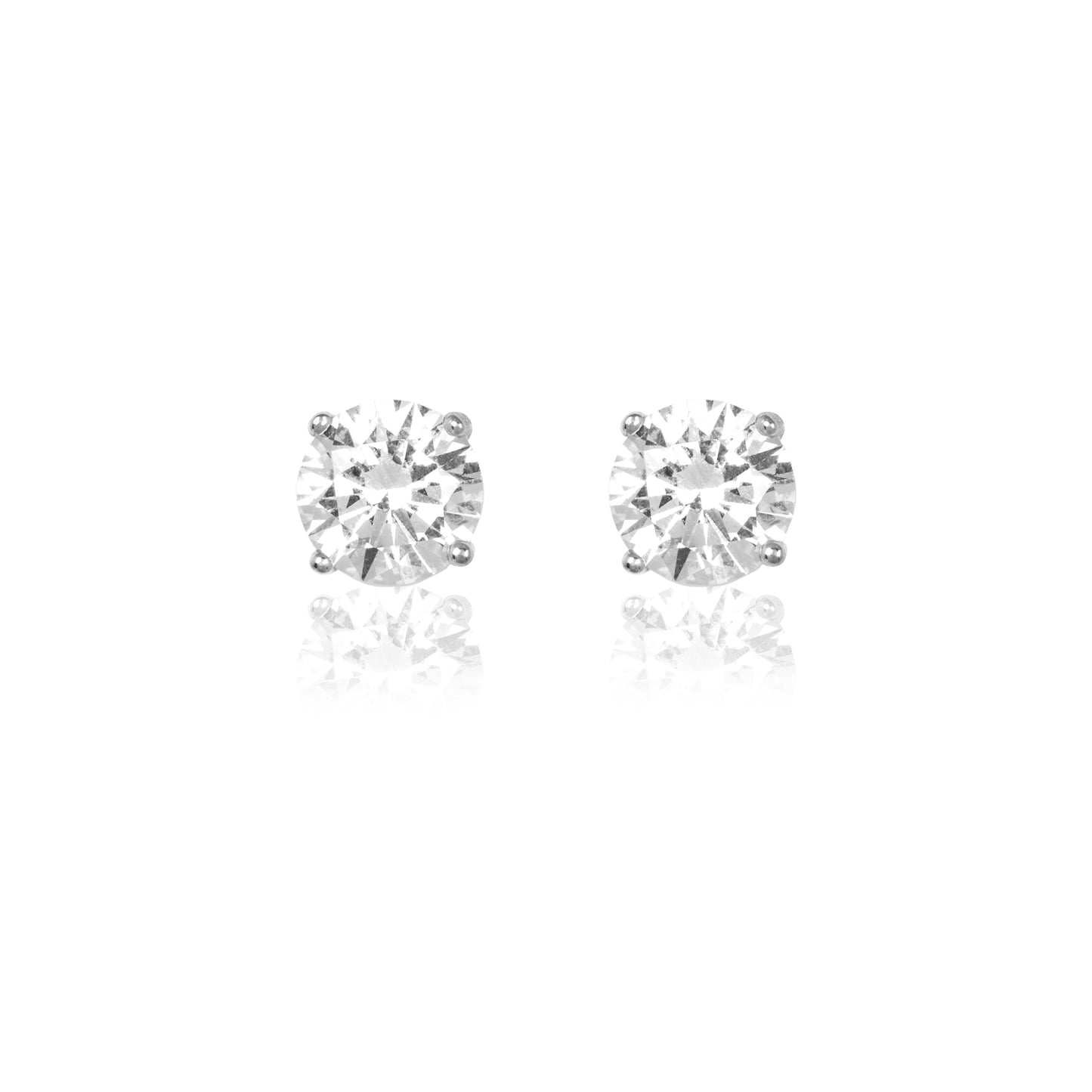 Silver Solitaire Round Studs