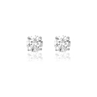 Silver Solitaire Round Studs