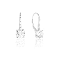 Silver Solitaire Magnetic Zircon Earrings