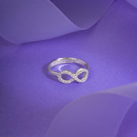 Silver Zircon Infinity Ring