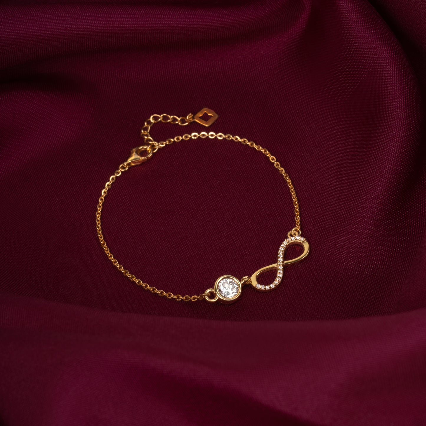 Yellow Gold Infinity Solitaire Bracelet