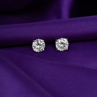 Silver Solitaire Round Studs