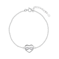 Infinity of Heart Silver Bracelet