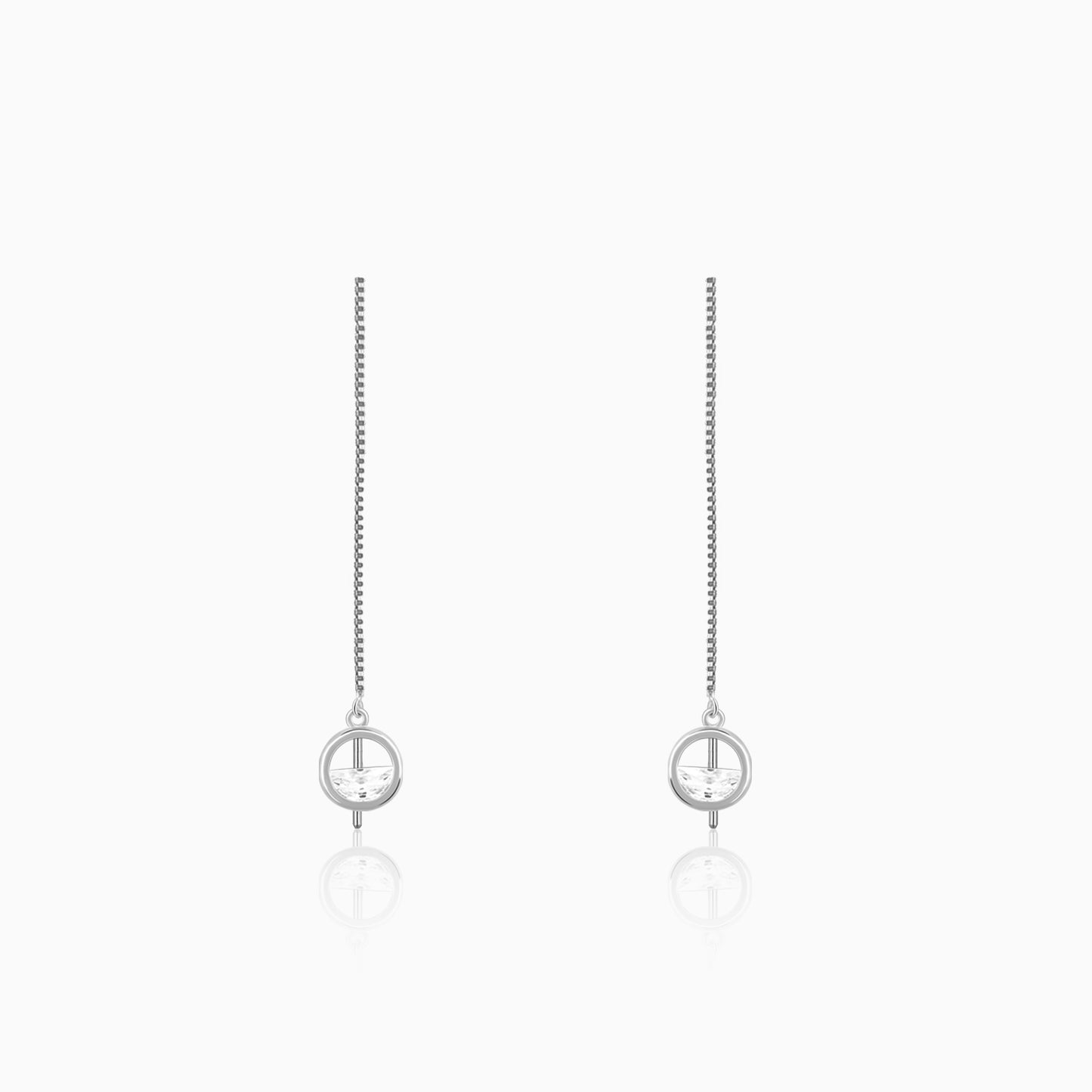 Sleek Statement Dangler Silver Earrings