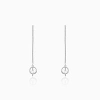 Sleek Statement Dangler Silver Earrings