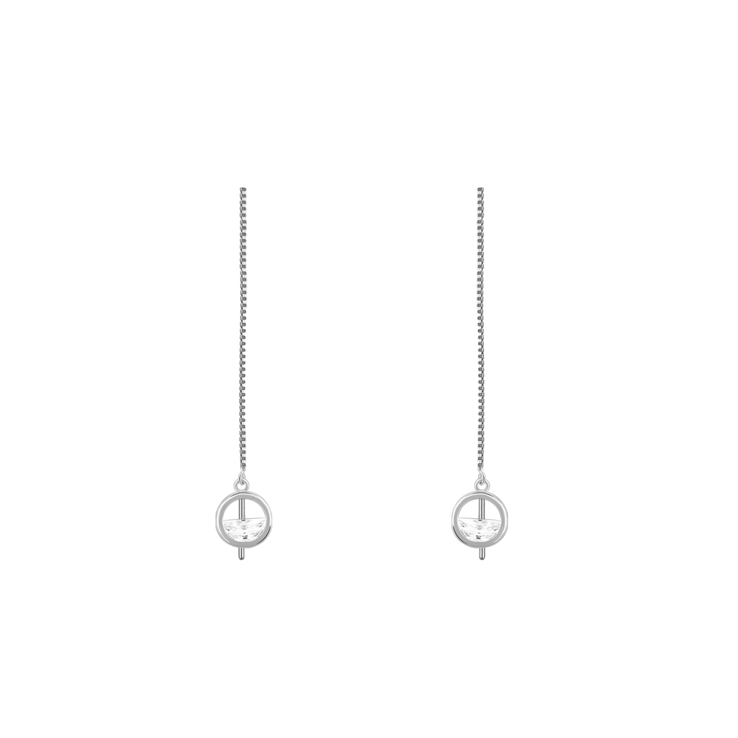 Sleek Statement Dangler Silver Earrings